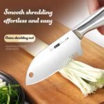 Julienne Slicer Stainless Steel Onion Cutter Scallion Shredder, Vegetable Chopper with Comb Teeth, Kitchen Gadgets (Full Stainless Steel) - Image 8