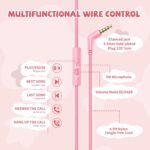 Kids Headphones with Microphone for School, 85/94 dB Volume Limit, Wired Over Ear Girls Headphones for Kids with Stereo Sound 3.5mm Wired Cord for Kindle Tablet Airplane Travel, Pink - Image 5