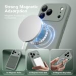 Magnetic for iPhone 17 Pro Case, Compatible with MagSafe, [Full Camera Protection][Screen Protector] Silicone Shockproof Protective Phone Case for iPhone 17 Pro 6.3", Calke Green - Image 3