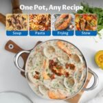 BEZIA Large 8 Quart Nonstick Stock Pot with Lid, Induction Cooking Pot Soup Pot, Non-toxic and Oven Safe, Perfect for Stews, Soups and All Stovetops, PFOA PFAS Free - Image 4