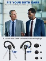 Bluetooth Headset V5.1, Wireless Headset with Battery Display Charging Case, Bluetooth Earpiece with Noise Canceling Mic for Driving, Office, Business, Compatible with Cell Phone and PC - Image 5