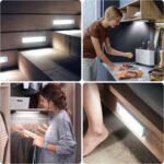 6 Pack Under Cabinet Lighting Wireless, 32 LED Rechargeable Battery Motion Sensor Light Indoor, Stick On Magnetic Closet Lights, Under Counter Lights for Kitchen, Stairs, White 8 in - Image 6