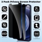 2 Pack Privacy Screen Protector for iPhone 12/12 Pro 6.1 inch, Anti-Spy Screen Protector Tempered Glass Film Shatterproof/Anti-Scratch/Touch Sensitive/No Air Bubbles/Easy to Install - Image 3