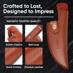 Matsato Chef Knife with Premium Leather Sheath – Japanese Steel Kitchen Knife for Home & Cooking, Christmas Gift Set for Men or Women, Kitchen Gift for Chefs - Image 4