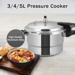 Small Pressure Cooker 4 Quart，Aluminum Pressure Cooker Compatible with Gas & Induction Cooker Fast Cooking Pot Even Heat Distribution for 2-3 People - Image 6