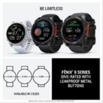 Garmin fēnix® 8 – 51 mm, AMOLED, Sapphire, Premium Multisport GPS Smartwatch, Long-Lasting Battery Life, Dive-Rated, Built-in LED Flashlight, Titanium with Spark Orange/Graphite Band - Image 6