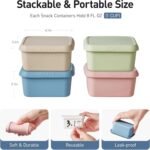ISSEVE 8oz Silicone Snack Containers for Kids, 1 Cup Reusable Small Containers with Lids, Leak Proof Silicone Food Storage Containers, Kids Lunch Box for Daycare, School, Travel (4) - Image 3