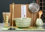 Matcha Whisk Set, 8pcs Japanese Ceremonial Matcha Kit include Mixing Bowl with Spout, Bamboo Whisk and Holder, Bamboo Matcha Scoop and Spoon for Matcha Tea Lovers - Image 6
