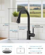 WEWE Kitchen Faucet with Pull Down Sprayer and Soap Dispenser, Stainless Steel Kitchen Sink Faucets, 3-Mode High Arc Single Handle Faucet for RV Farmhouse, Matte Black - Image 3