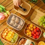 TINSKY 50 Pack 32 Oz Large Paper Bowls with Lids and Forks, Cardboard Take Out To Go Meal Prep Containers Disposable Compostable Food Containers for Party - Image 3