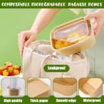 TINSKY 50 Pack 32 Oz Large Paper Bowls with Lids and Forks, Cardboard Take Out To Go Meal Prep Containers Disposable Compostable Food Containers for Party - Image 4