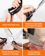 Brigii Kitchen Shear, Stainless Steel Heavy Duty Poultry Shears, Multi-Purpose Kitchen Scissors for Cutting Chicken, Fish, Seafood, and Vegetables-Black - Image 5