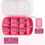 Paris Hilton 2-Pack Bento Style Snack Boxes, 7-Compartment Lunch Containers with Built-In Phone Stand, Removable Dividers and Dip Containers, Pink Heart Print - Image 4