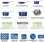 Granitestone 15 Pc Kitchen Pots and Pans Set Non Stick, Kitchen Cookware Sets, Pot and Pan Set, Nonstick Cookware Set, Diamond Coated Non Stick Pots and Pan Set, Dishwasher Safe - Blue - Image 4
