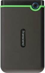 Transcend 2TB SJ25M3, USB 3.1 Portable Hard Drive Rugged, Anti-Shock Resistant, Compact and Lightweight with Lightning-Fast Speeds, One Touch Backup Button, Iron Gray - TS2TSJ25M3S - Image 3