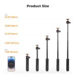 K&F CONCEPT Selfie Stick Tripod, 60cm/23.6" Extendable Ball Head Vlog Selfie Stick Handle for GoPro Hero 13/12/11 Max2 DJI Osmo 360 Pocket 3 Action 5 Pro iPhone 17. - Image 6