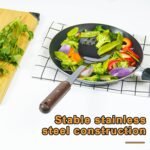 FJNATINH Stainless Steel Wok Spatula,Ladle,Skimmer Ladle Tool Set,Mirror Polished Cooking Utensils with Wooden Handle,Easy to Clean Wok Accessories,Black 3 PCS - Image 5