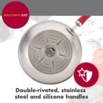 Rachael Ray Create Delicious Stainless Steel Cookware Set, 10-Piece Pots and Pans Set, Stainless Steel with Red Handles - Image 5