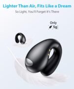 Ultra Open Ear Earbuds - Ergonomic Clip-On Earbuds, Bone Conduction Over-The-Ear Headphones with Waterproof Design and Secure Fit for Small Ears, Obsidian Black - Image 4