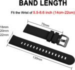 BISONSTRAP Silicone Watch Bands, Slim Watch Straps with Quick Release, 22mm, Black with Black Buckle - Image 4