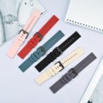 BISONSTRAP Silicone Watch Bands, Slim Watch Straps with Quick Release, 22mm, Black with Black Buckle - Image 5