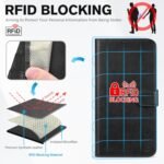 TUCCH Wallet Case for iPhone 17 Pro (6.3") 2025, RFID Blocking 4 Card Holders | Kickstand | Shockproof TPU Shell | PU Leather | Magnetic Closure | Protective Flip Folio Cover | Black - Image 4