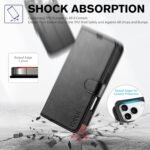 TUCCH Wallet Case for iPhone 17 Pro (6.3") 2025, RFID Blocking 4 Card Holders | Kickstand | Shockproof TPU Shell | PU Leather | Magnetic Closure | Protective Flip Folio Cover | Black - Image 5