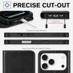 TUCCH Wallet Case for iPhone 17 Pro (6.3") 2025, RFID Blocking 4 Card Holders | Kickstand | Shockproof TPU Shell | PU Leather | Magnetic Closure | Protective Flip Folio Cover | Black - Image 6