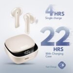 Groovz True Wireless Earbuds with Charging Case - Designed and Engineered in The USA - IPx4 Water Resistant Bluetooth Earbuds Compatible with Apple and Android - 27Hrs Battery Life - Ivory - Image 3