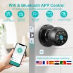 Smart Lock Fingerprint Door Lock, 5-in-1 Keyless Entry Door Handle with Keypad & Doorbell, Touch/Code/Card/Key/App Control for Home Office Airbnb - Image 3