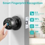 Smart Lock Fingerprint Door Lock, 5-in-1 Keyless Entry Door Handle with Keypad & Doorbell, Touch/Code/Card/Key/App Control for Home Office Airbnb - Image 4
