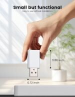 MOSWAG USB to USB C Adapter 2 Pack, USB C to USB Adapter, USB to C Adapter Compatible for iPhone 17/16/15 Mini Pro Max, Apple MagSafe Watch 11/10/9/8, Galaxy S20-25, iPad Air Mini 6/7, CarPlay - Image 6