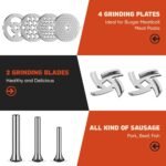 Stainless Steel Meat Grinder for KitchenAid Mixer, Meat Grinders, Sausage Stuffer, Burger Press, For Kitchen Aid Meat Grinder Attachment for KitchenAid Stand Mixer, Dishwasher Safe - Image 5