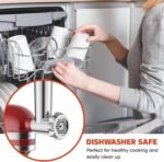 Stainless Steel Meat Grinder for KitchenAid Mixer, Meat Grinders, Sausage Stuffer, Burger Press, For Kitchen Aid Meat Grinder Attachment for KitchenAid Stand Mixer, Dishwasher Safe - Image 6