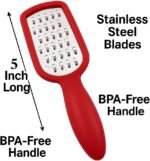 Mini Stainless Steel Grater with BPA-Free Handle – 5-Inch Cheese, Garlic, Nutmeg, Chocolate, Citrus Zester – Compact Handheld Grater for Kitchen, Baking, Cooking by Dependable Industries - Image 4