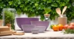 5-Piece Non-Spill Plastic Mixing Bowl Set - Reusable Nesting Kitchen Bowls with Concave Inner Lip and Non-Slip Base - Ideal for Baking, Prepping, Cooking and Serving - Dusty Plum - Image 7