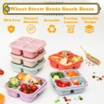 6 Pack Snack Containers, 4 Compartment Snack Box Containers Bento Box, Reusable Meal Prep Lunch Containers for Adults Kids Toddler, Divided Food Containers for Travel Work School - Image 4