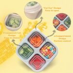 6 Pack Snack Containers, 4 Compartment Snack Box Containers Bento Box, Reusable Meal Prep Lunch Containers for Adults Kids Toddler, Divided Food Containers for Travel Work School - Image 5