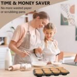 4 Pack Muffin Pan for Baking, Standard Cupcake Pan with 200 Natural Cupcake Liners, Muffin Tin Nonstick 12 Cup, Carbon Steel Muffin Cupcake Tary Baking Supplies - Image 4