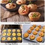 4 Pack Muffin Pan for Baking, Standard Cupcake Pan with 200 Natural Cupcake Liners, Muffin Tin Nonstick 12 Cup, Carbon Steel Muffin Cupcake Tary Baking Supplies - Image 8