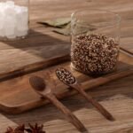 3 Pack 250ml / 8.5oz Clear Glass Spice Jar with Acacia Wooden Lid and Spoon, Classic Style, Kitchen Storage Container, 3.2 inches (diameter) x 3.5 inches (height) - Image 3