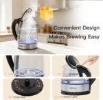 AZEUS Electric Kettle 1800W Cool Touch Tea Kettle Anti-scalding Design 1.8L Large Capacity Kettle BPA-Free, White - Image 5