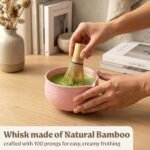 Matcha Kit Whisk Set (7 Pcs) - Complete Matcha Set, Matcha Bowl with Spout, Whisk with Holder, Bamboo Scoop with Rest and Sifter, Perfect Kit for Matcha Lovers (Sakura Pink) - Image 4