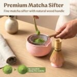 Matcha Kit Whisk Set (7 Pcs) - Complete Matcha Set, Matcha Bowl with Spout, Whisk with Holder, Bamboo Scoop with Rest and Sifter, Perfect Kit for Matcha Lovers (Sakura Pink) - Image 6