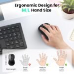 TECKNET Rechargeable Bluetooth Mouse, [ USB + BT5.0 + BT3.0 ] Wireless Mouse, Ergonomic Design, Silent Click, 6-Level 4800 DPI Wireless Mice, 3-Device Switching for Laptop, Computer, iPad, MacBook - Image 5