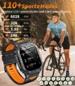 Smart Watch for Men (Answer/Make Calls),2.13'' Fitness Smart Watch for Android and iPhone,IP68 Waterproof/100+ Sport Modes/Heart Rate & Sleep Monitor/Pedometer/Watches for Men (Black) - Image 4