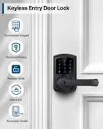 HIDALIFE Keyless Entry Door Lock with Keypad and Handle for Front Doors, Touchscreen Electronic Door Lock, Anti-peep Password, Auto-Locking, Matte Black - Image 3