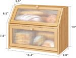Bread Box for Kitchen Counter, Large Bamboo Wood Double Layer Bread Box, Wooden Bread Storage Capacity - Image 6