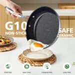 Nuwave 3-Piece 8”, 10”, 12” Forged Lightweight Frying Pan Set, G10 Healthy Duralon Blue Ceramic Ultra Non-Stick, Ergonomic Stay-Cool Handles, Induction-Ready & Works on All Cooktops - Image 3