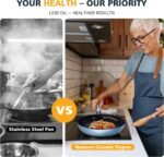 Nuwave 3-Piece 8”, 10”, 12” Forged Lightweight Frying Pan Set, G10 Healthy Duralon Blue Ceramic Ultra Non-Stick, Ergonomic Stay-Cool Handles, Induction-Ready & Works on All Cooktops - Image 5